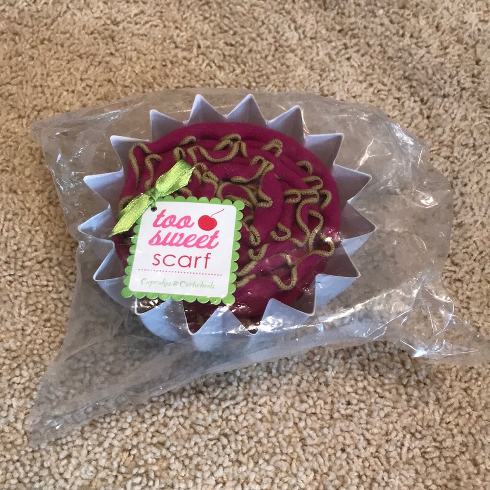 NWOT Cupcake-Shaped scarf set